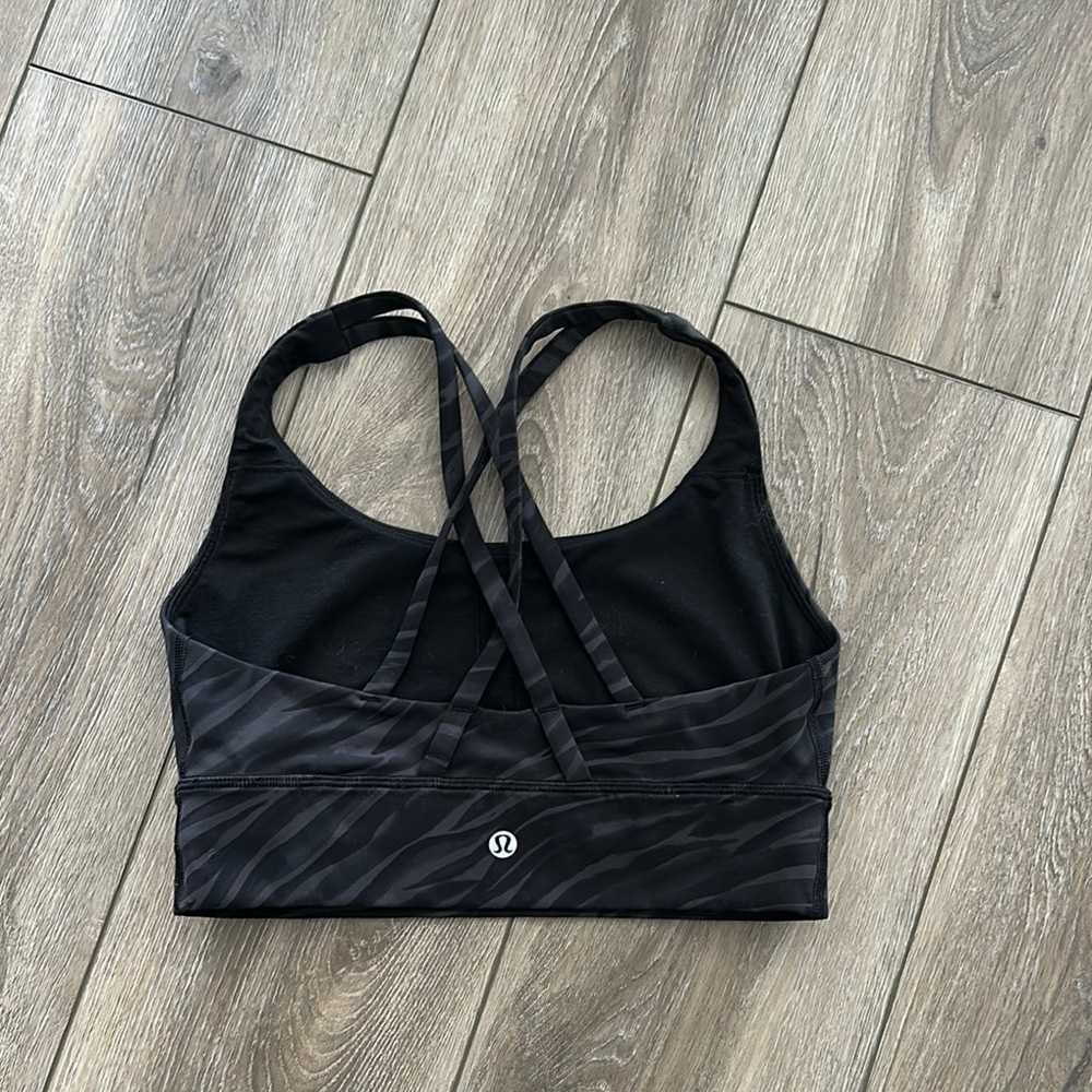 Lululemon athletica Black Zebra Print Sports Bra SIZE 6